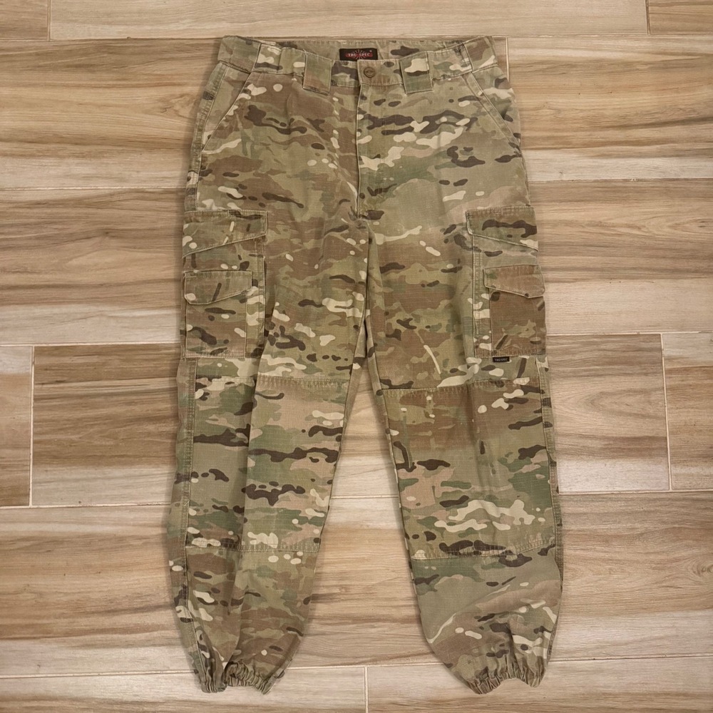 Tru-Spec Multicam Cargo Pants Mens 34 Tactical Camouflage Ripstop Jogger Cuffs